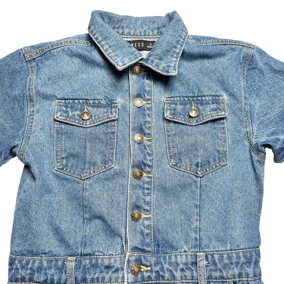 Lioness | Women | U Know What’s Up Y2K Short Denim Button Up Romper | Medium - Picture 10 of 16